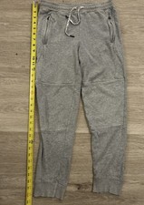 Hanna Andersson Organic Gray Zip Pocket Sweatpants Tie Front 140 US 10 Slim