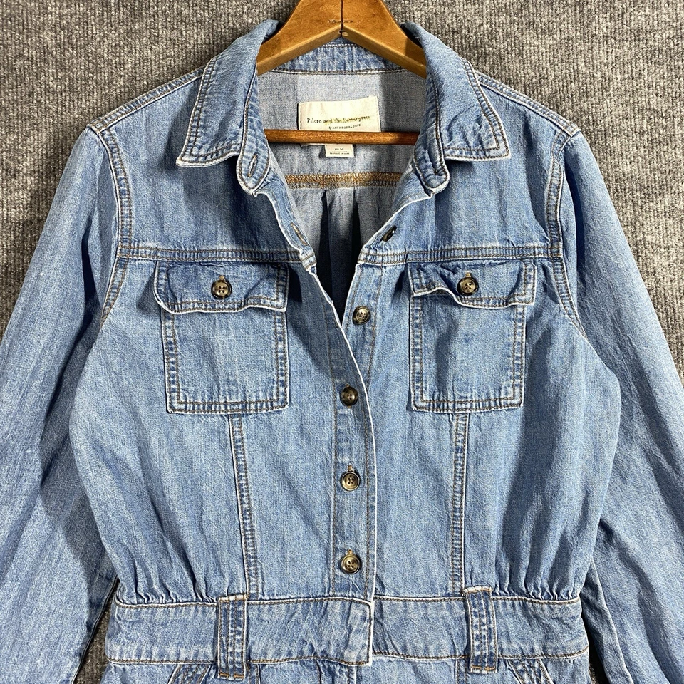 Женский комбинезон Anthropologie Pilcro размер Med синий джинсовый комбинезон с закругленными карманами - Изображение 3 из 4