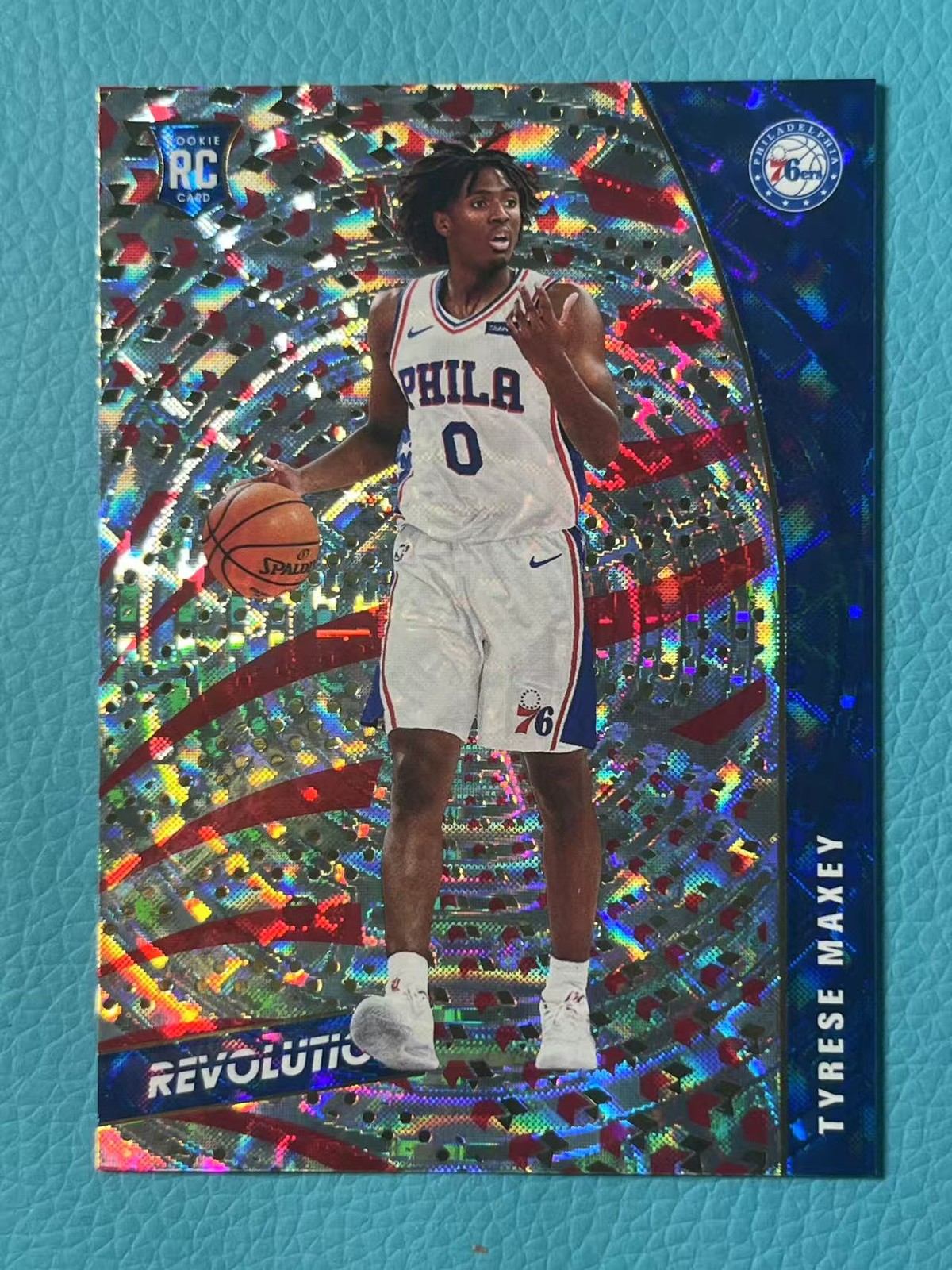 Tyrese Maxey 2020-21 Panini Revolution Diamond Fractal RC 76ers #148