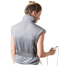 PureRelief XL Extra-Long Back  Neck Heating Pad, 4 Settings Gray