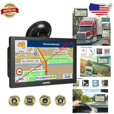 Commercial Truck GPS 9'' 2026 USA/Canada/Mexico Lifetime Maps Touchscreen
