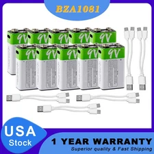 9V 6F22 9 Volt Li-ion USB Rechargeable Batteries 5800MWH Lithium Ion Battery Lot
