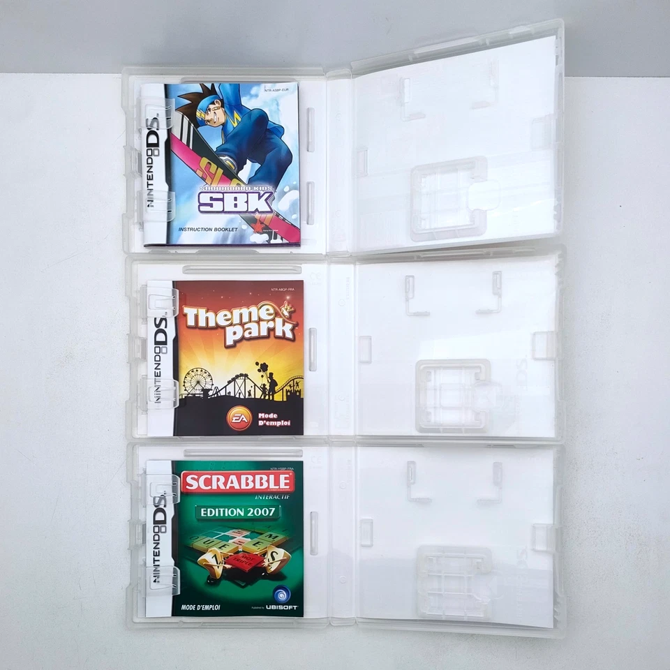 7 BOITES + NOTICES SANS JEUX / NINTENDO DS (SBK, URBZ, MARIO) TRES BON ETAT - Photo 4/4