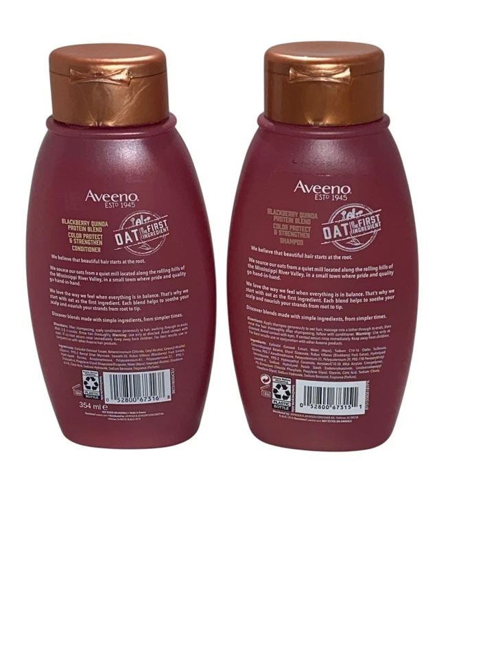 Aveeno Blackberry Quinoa Protein Blend Shampoo & Conditioner Set 12 oz Each NEW - Image 4 of 4