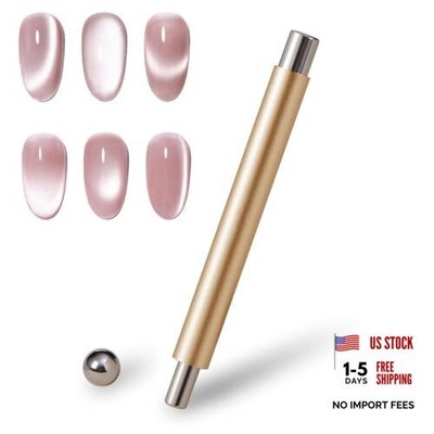 Cat Eye Magnet for Nails, Double Ended Cylindrical Nail Magnet Tool with Round
