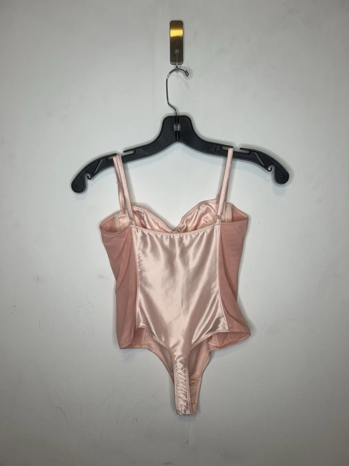 Body Demi Parade Glow Rosa Claro Satén/Malla Transparente Esculpido Foto 2 de 4