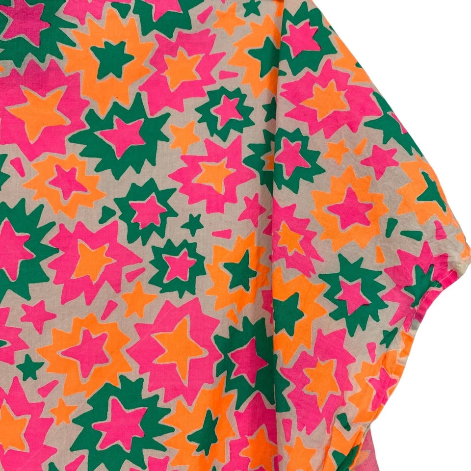 LUSH Knot Wrap Bandanna Multicolor Star Print Snow Fairy Bold Colors 22 X 21" - Image 2 of 4