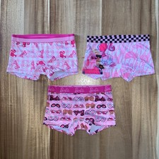 Barbie Girls 3-Pack Boxer Briefs Pink Multicolor Spandex/Polyester Blend Size 4