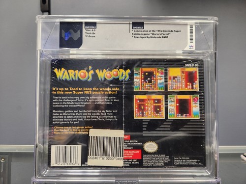 Wario’s Woods Super NES WATA graded B+ SEALED Graded 1998 - Picture 2 of 6