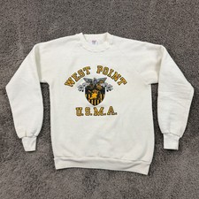 US Military Sweatshirt Adult Medium M White USMC Academy Marines Jerzees USA