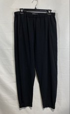Babaton Women's Dexter Pants Black Triacetate Pull On Tapered Cropped Sz M