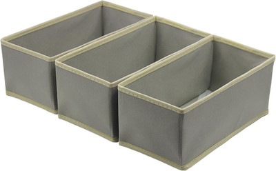 Sock Drawer Organizer 3 Pack - Foldable Fabric Storage Bins for Underwear Divide