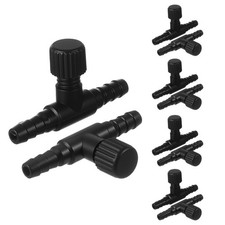 HJZHII 10 Pcs Aquarium Air Control Valves for 3/16" 4mm ID Airline Black