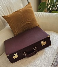 Vintage 24 Hour Leather Suitcase with Combination Closures