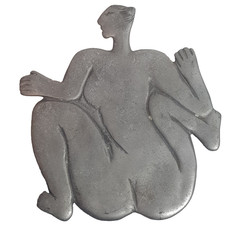 Rare Carrol Boyes Nude Woman trivet pewter carol designer Studio Art