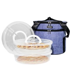 3 pack pie carrier with lid and handle,of insulated bag,pie carriers for tran...
