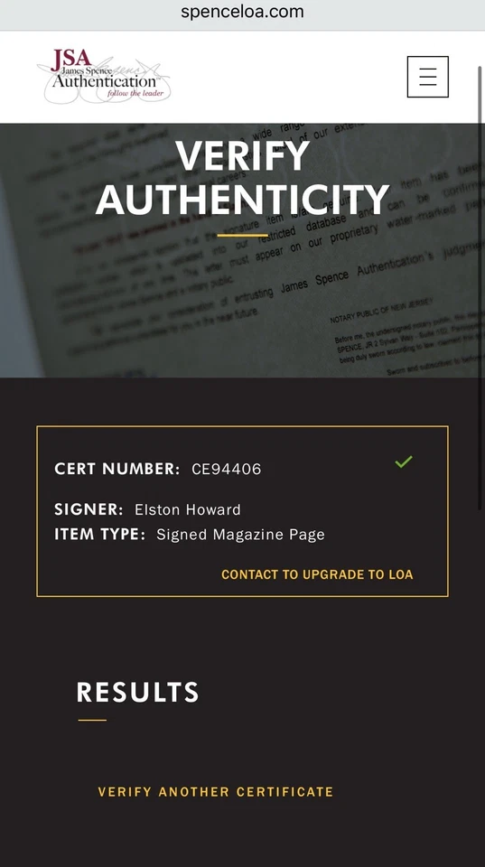 1960 Elston Howard Signed Auto Magazine 9x11 Yankees Photo Page JSA Cert - Image 4 of 4