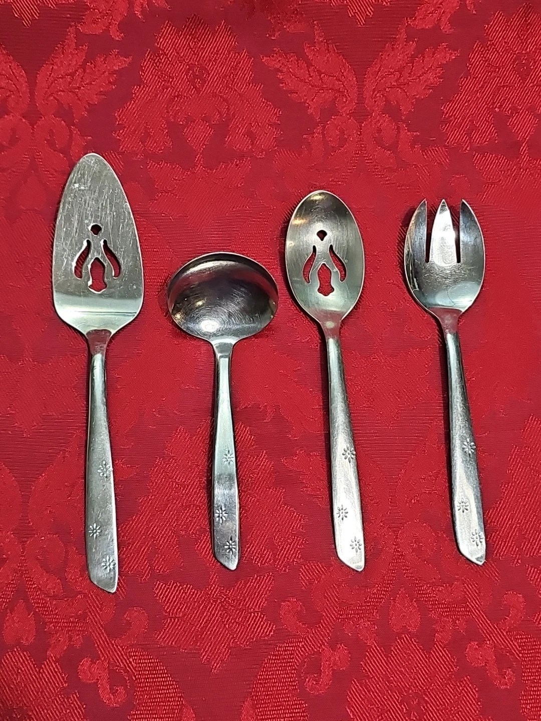 Atomic / Nightsky Oneida Flatware Serving Set Vintage 4 Piece