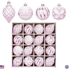 16PCS Shatterproof Christmas Ornaments Set, Hand-Painted Holiday Decor,
