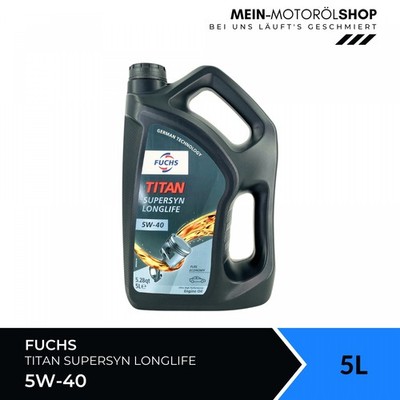 Fuchs Titan Supersyn Longlife 5W-40 Motoröl Mercedes VW RN0700 0710 BMW 5 Liter
