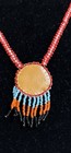 Native American Style Necklace 28” VTG Red Turquoise Seed Bead Star Medallion — photo 5