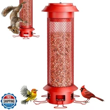 Wellavich Weight-Activated Squirrel Proof Metal Bird Feeder with 