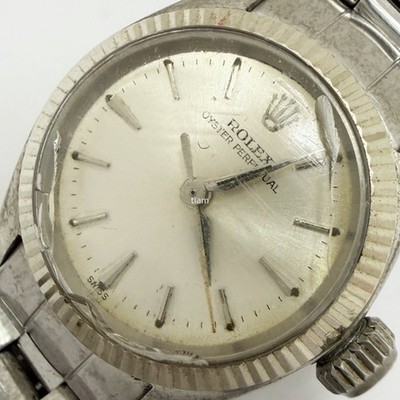 ROLEX 6619 Oyster Perpetual 1963 Weißgold SS Silber Automatik