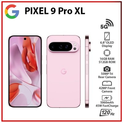 NEW Google Pixel 9 Pro XL 16GB+512GB ROSE QUARTZ Unlocked Android Mobile Phone