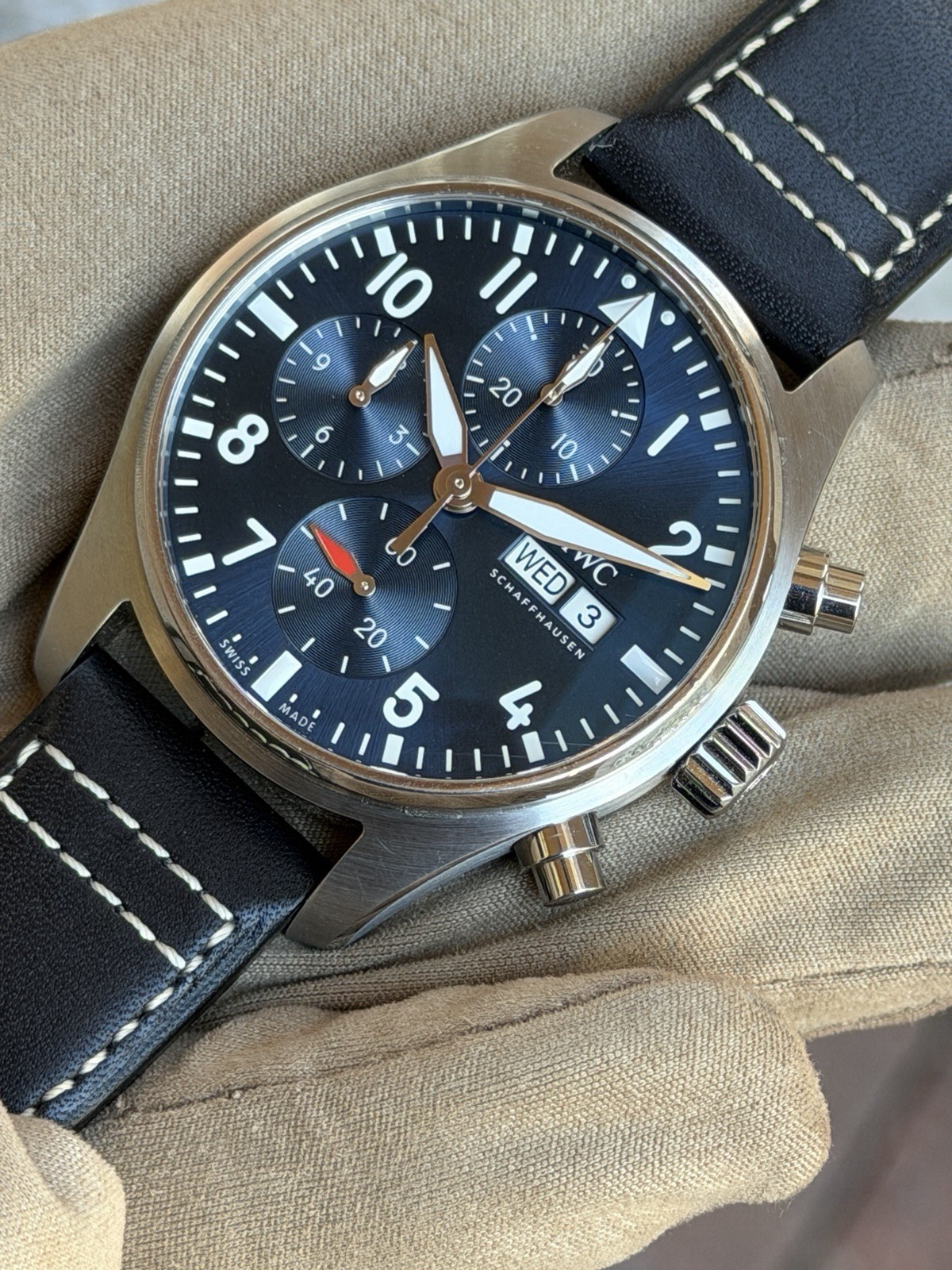 IWC Pilot automatic Chronograph Blue leather 41mm… - image 2