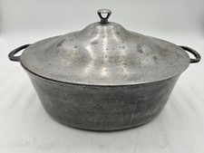 Vintage Modern Cast Aluminum Ware Oval Roaster Cooking Pot w/ Lid