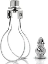 Clip-On Lamp Adapter with Silicone Levelers and Cap Knob Finial - Keeps Lamp Sha