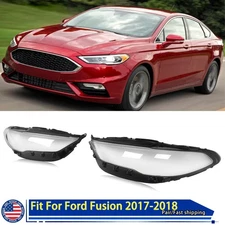 Pair Replacement Cover For Ford Fusion 2017-2018 Front Headlight Lamp Lens Shell