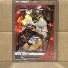 Panini Prizm Draft Picks Joe Montana Red Cracked Ice Notre Dame Football #184