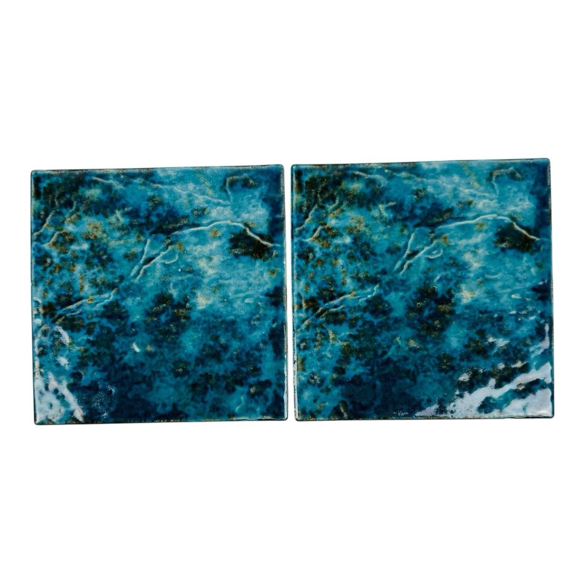 Vintage Japan Blue Textured 6” x 6” Porcelain Wall Tile Floor Pool