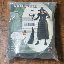 ROC PARTY Fancy Cool Witch Costume Women's Medium Halloween Dress Up Hat Belt