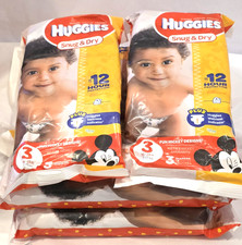 5 Travel Packs - 3ea - Huggies Snug Dry DISNEY Diapers Size 3 16-28 lbs