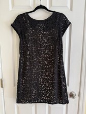 Loft Petites Women's Black Lace Dress