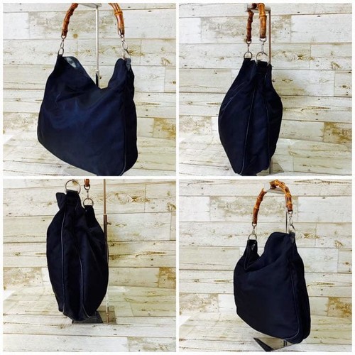 GUCCI Bamboo Handbag Black