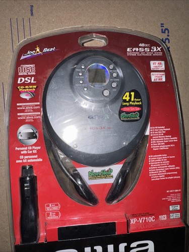 AIWA XP-V710C Portable Personal CD Player W/ Car Kit Walkman NEW Sealed Package - Picture 2 of 5