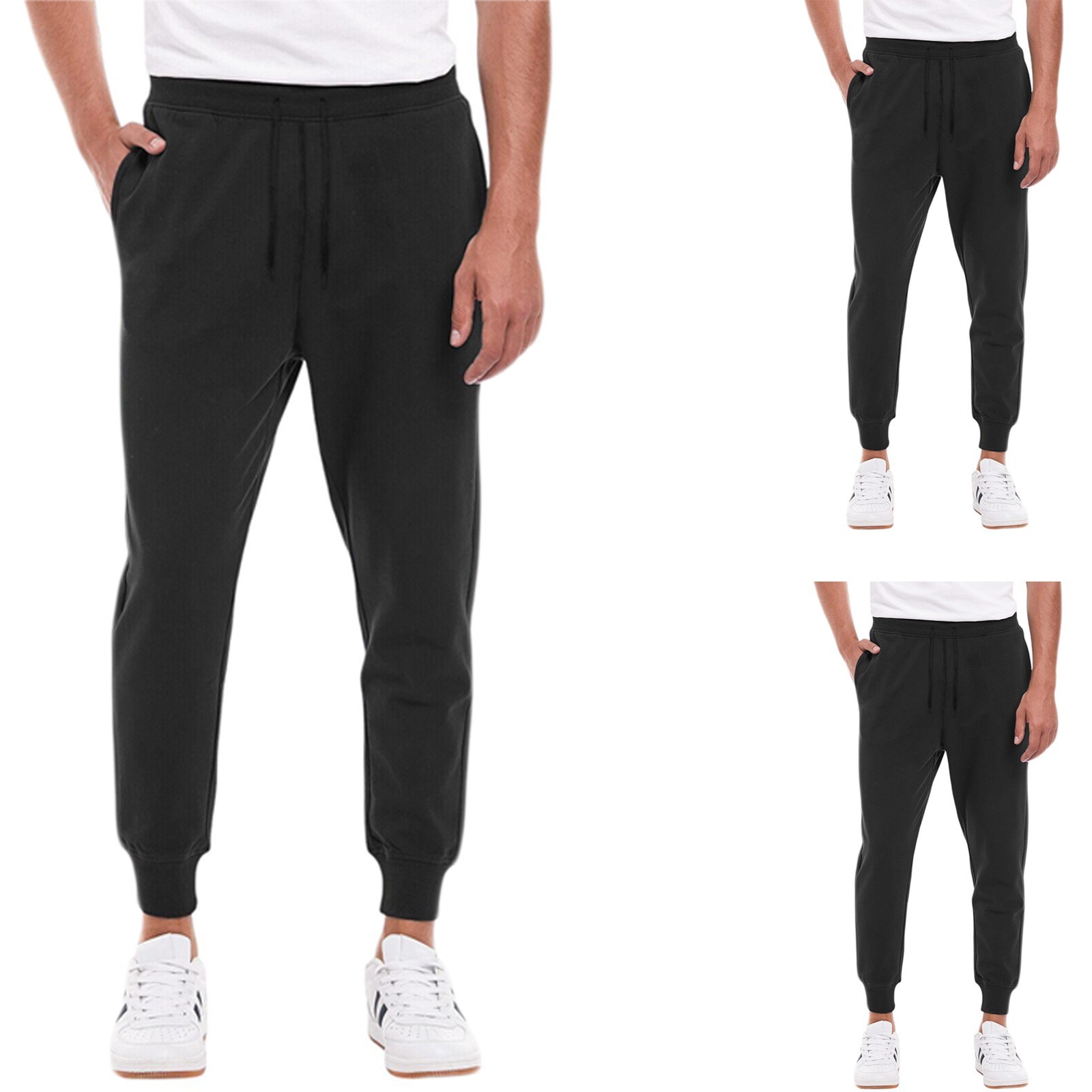 Set 3 Pezzi Pantaloni Tuta Uomo Invernali Pantalone Cotone Felpato Sport VEQUE foto 3