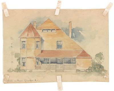 Newport Rhode Island Ochre Court Gardener Cottage 1888-1892 Rendering