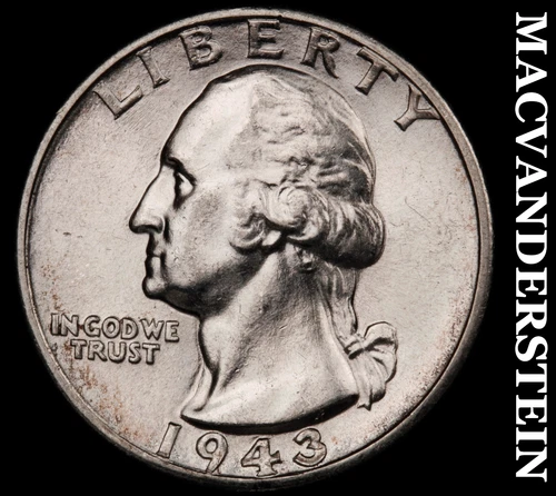 1943-D Washington Quarter- Choice Brilliant Uncirculated Luster #G6592