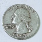 1959 D Washington Quarter 25C 90% Silver Circulated Coin #6119