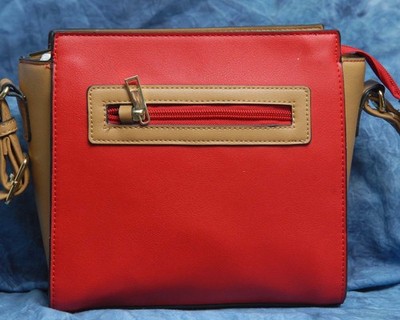 Travel Smith Red/Tan Cross Body Purse with RFID Anti-Theft Features NWT