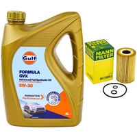 MotoröL Set Gulf Formula Gvx 5W-30 4 Liter + ÖLfilter FüR Audi A3 Seat Skoda Vw