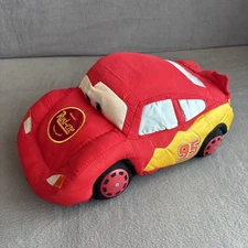 Disney Pixar CARS Lightning Mcqueen RUST-EZE  Plush RED 15" Nascar Style
