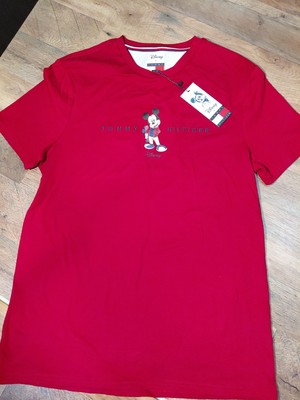 New Men's DISNEY & Vintage Tommy Hilfiger Mickey Mouse Maroon  Size S