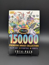 Master Clips 150,000 Premium Image Collection Fonts Art CD 14 Pack 1997 Windows