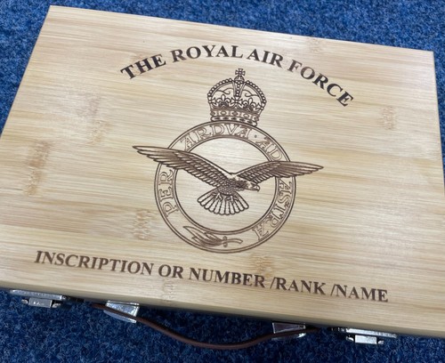 British Armed Forces Engraved Wooden Parade/Memorabilia Box, Army, Navy & RAF - Picture 82 of 83