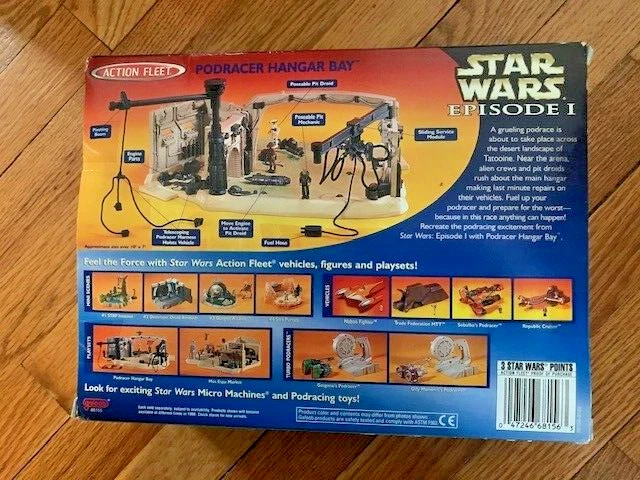 Micro Máquinas Star Wars Episodio I Fantasma Acción Flota Podracer Hangar Bay Foto 2 de 2
